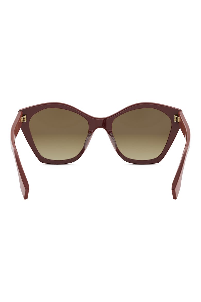 Lettering 52mm Square Sunglasses, Alternate, color, SHINY RED / GRADIENT BROWN