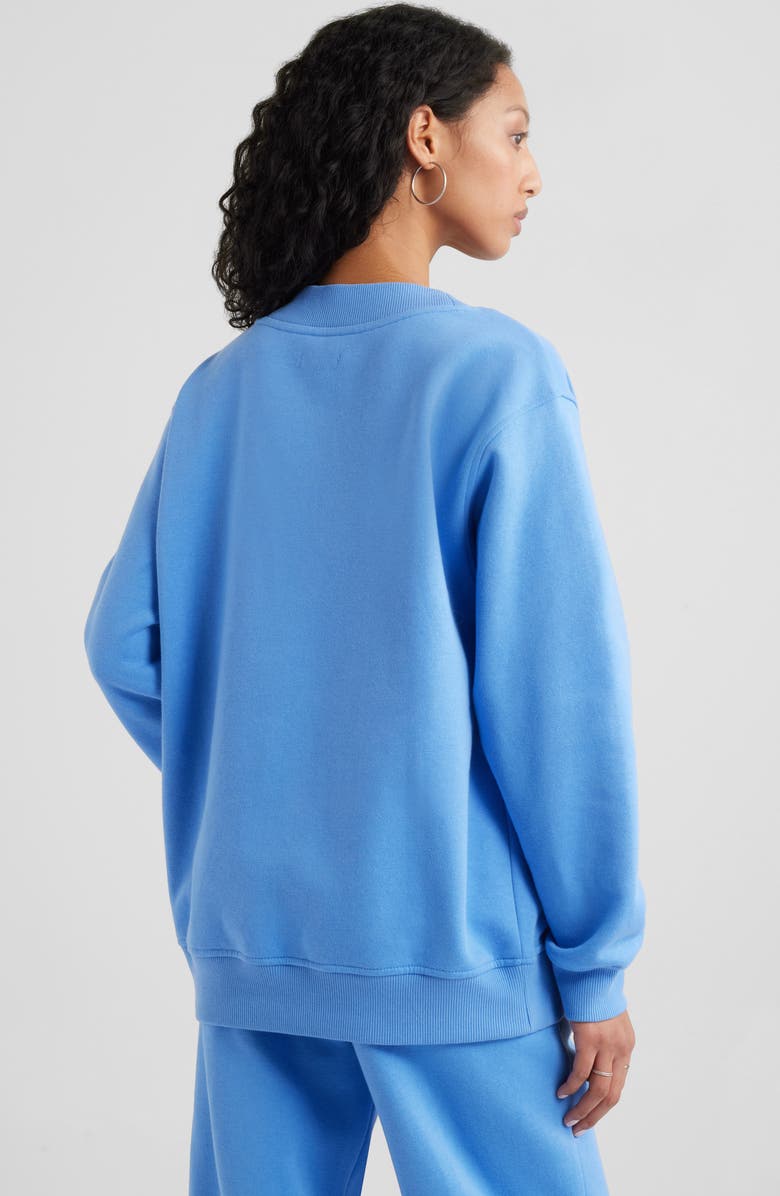 BP. Oversize V-Neck Sweatshirt, Alternate, color, Blue Stream