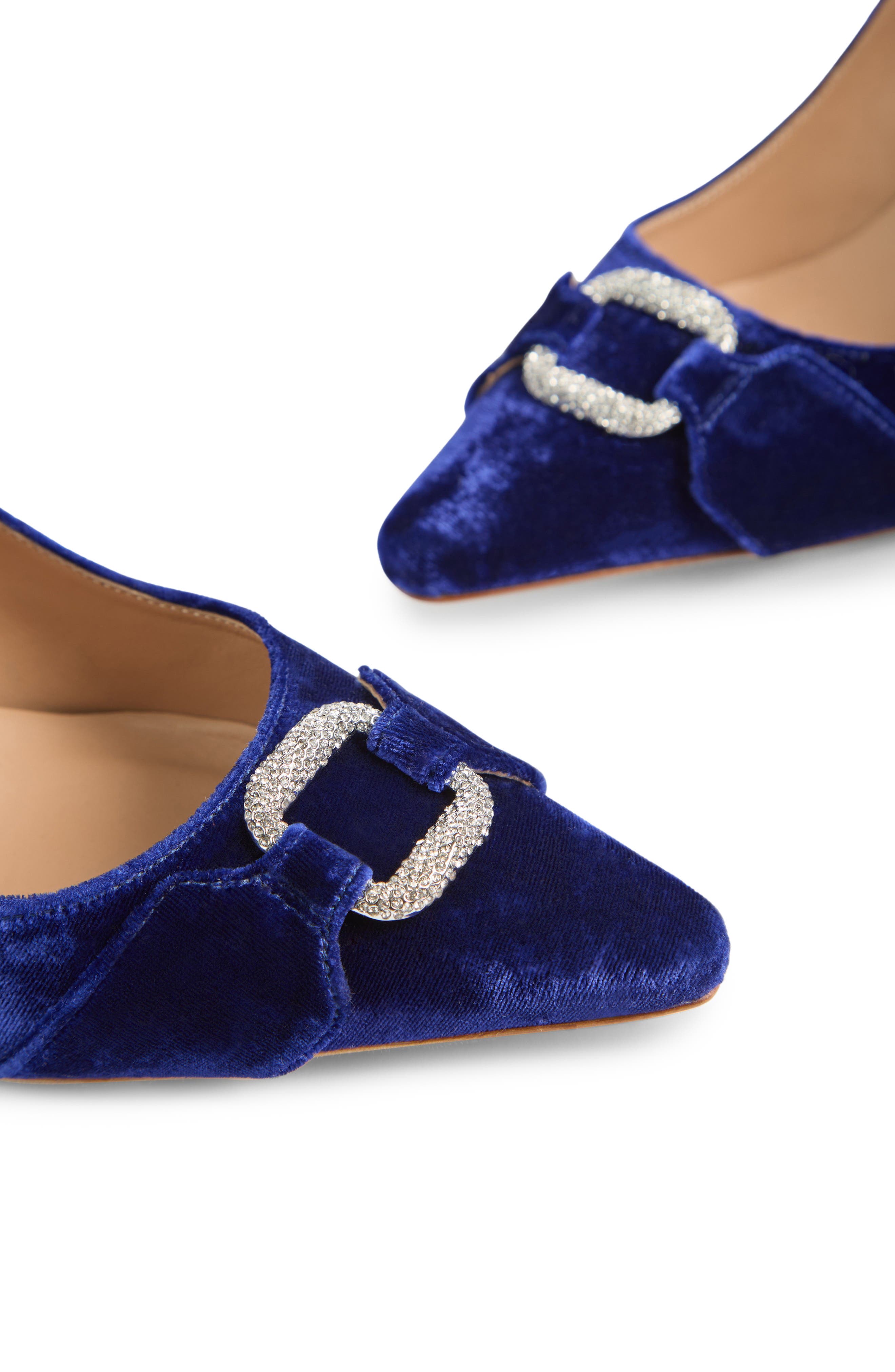 LK Bennett Thelma Crystal Oloid Pointed Toe Pump, Alternate, color, Imperial Blue