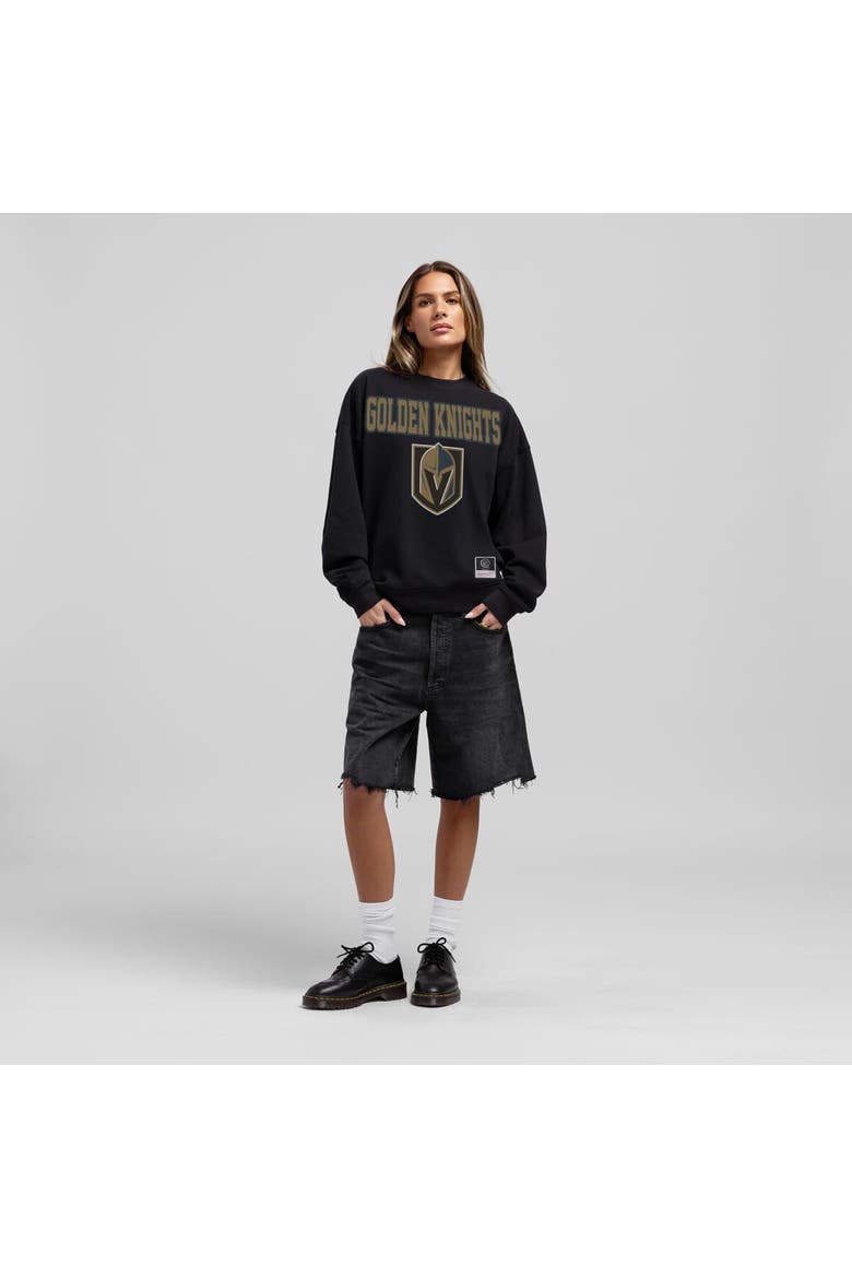Women's Mitchell & Ness Black Vegas Golden Knights Core Oversized Sweatshirt, Main, color, Black