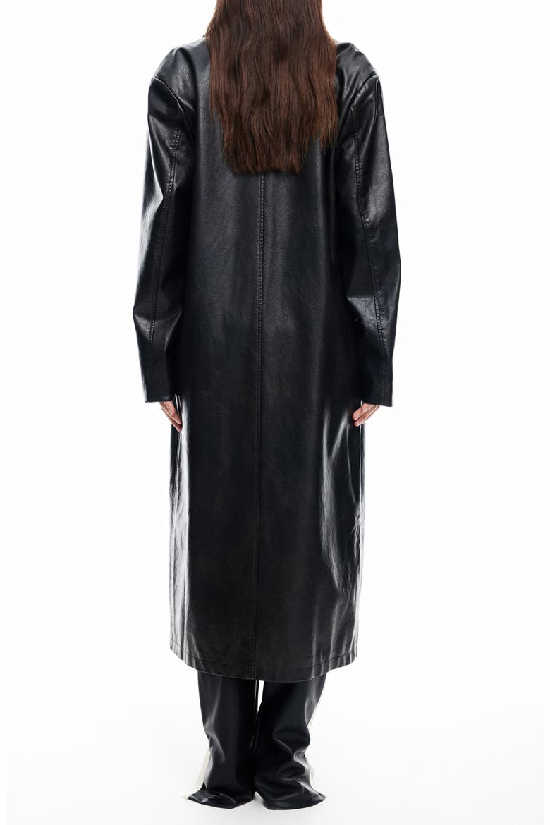 Olsen Faux Leather Trench Coat, Alternate, color, WASHED ONYX