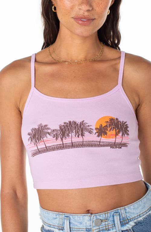 Roxy Palm Stripe Rib Crop Camisole In Orchid Bouquet Solid
