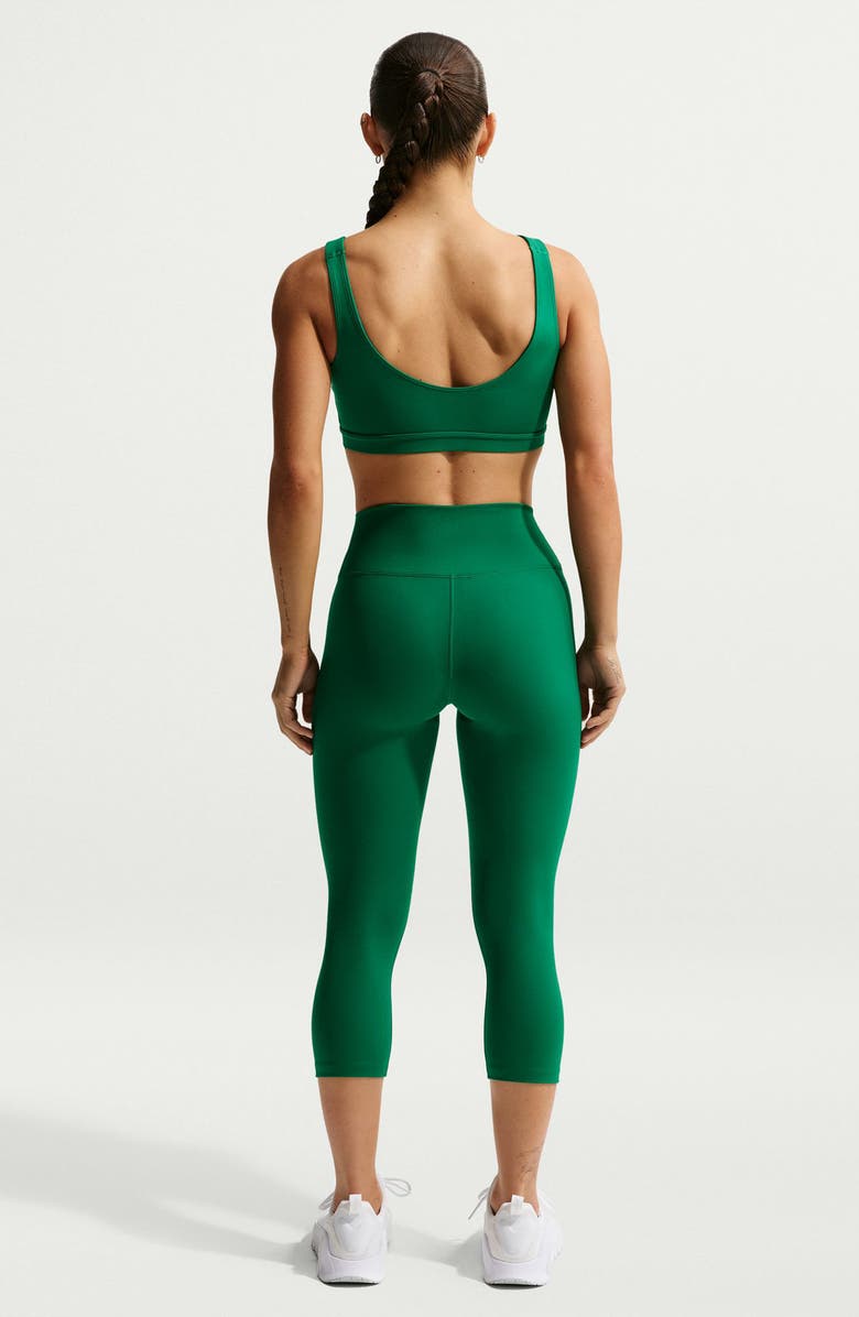 Nike Capsule Asymmetric Sports Bra, Alternate, color, Malachite/ White