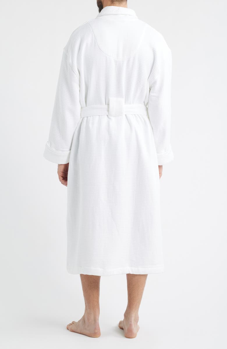 Majestic International Aberdeen Waffle Knit Robe, Alternate, color, White