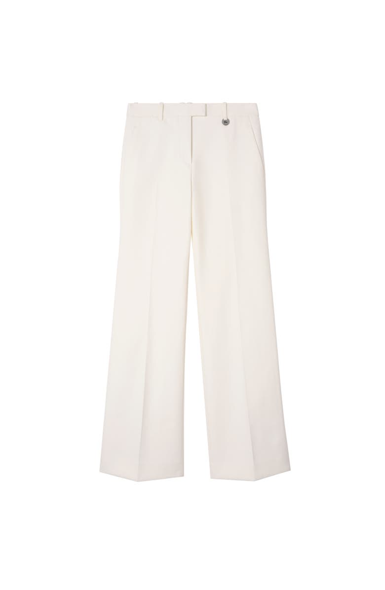 Burberry Cotton Blend Tailored Trousers, Alternate, color, Seashell White