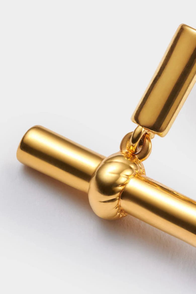 Themis Waterproof Gold T-Bar Earrings, Alternate, color, Gold