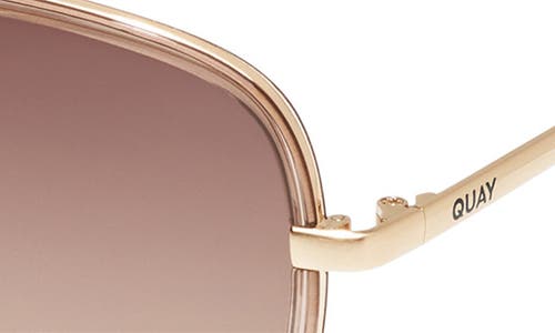 Quay X Maluma All In 52mm Mini Aviator Sunglasses In Doe/brown Fawn