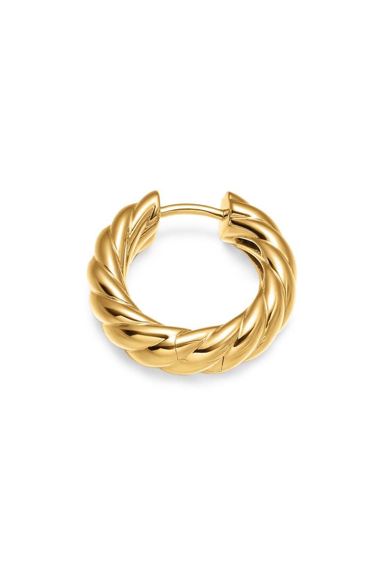 Sculpted Cable Hoop Earrings in 18K Yellow Gold, 18.6mm, Alternate, color, YELLOW GOLD