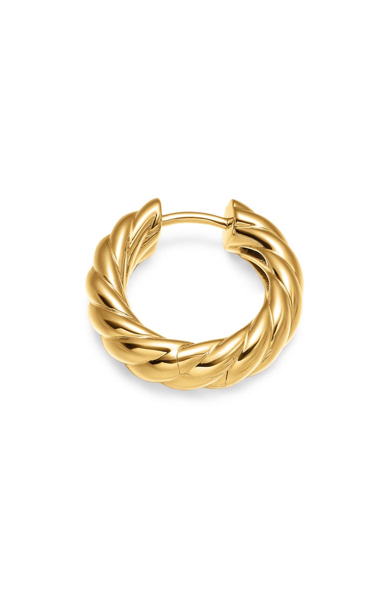 David Yurman Sculpted Cable Hoop Earrings in 18K Yellow Gold, 18.6mm, Alternate, color, Yellow Gold