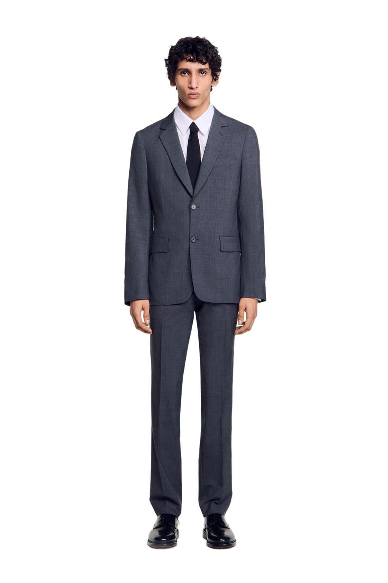 Wool suit jacket, Main, color, Mocked grey