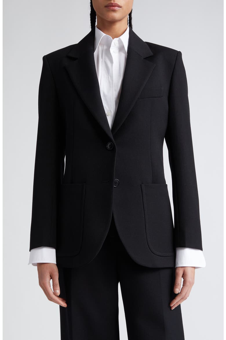 Patch Pocket Twill Blazer, Main, color, BLACK