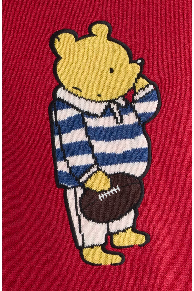 Rugby Pooh Cotton & Wool Crewneck Sweater, Alternate, color, RED