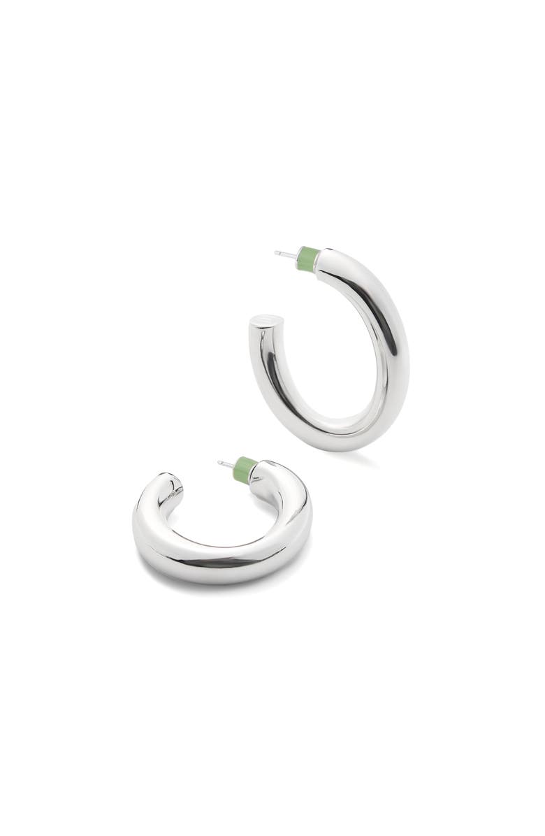 MACHETE 1.5" Perfect Oval Hoops, Alternate, color, Silver