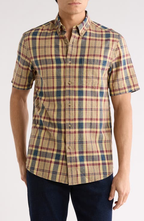 Madras Short Sleeve Button-Down Shirt