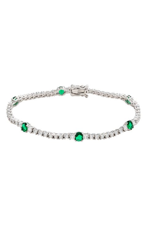 Cubic Zirconia Station Bracelet