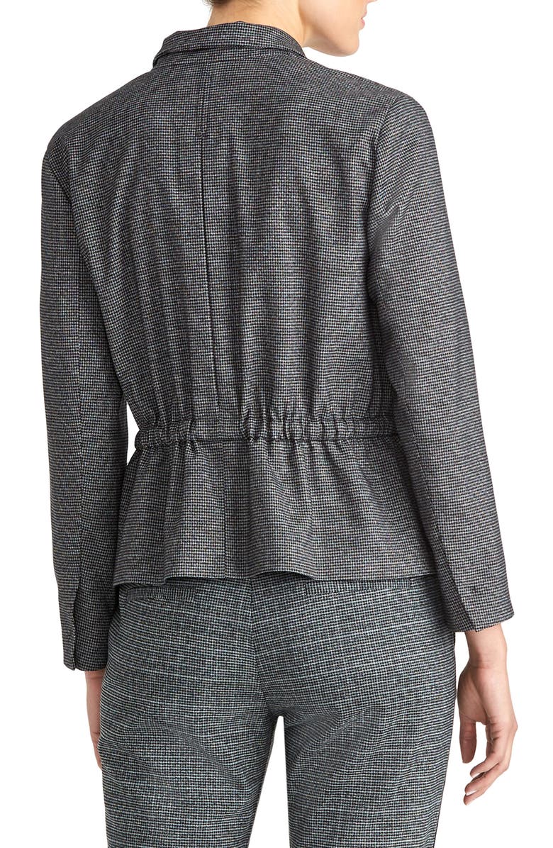 Rachel Roy Collection Drawstring Waist Microcheck Jacket, Alternate, color, 