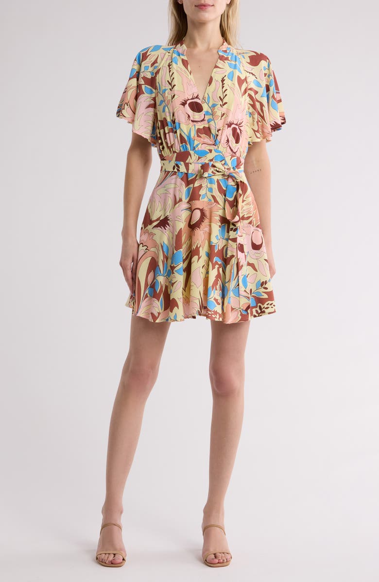 Reiss Kara Short Sleeve Faux Wrap Dress, Main, color, 