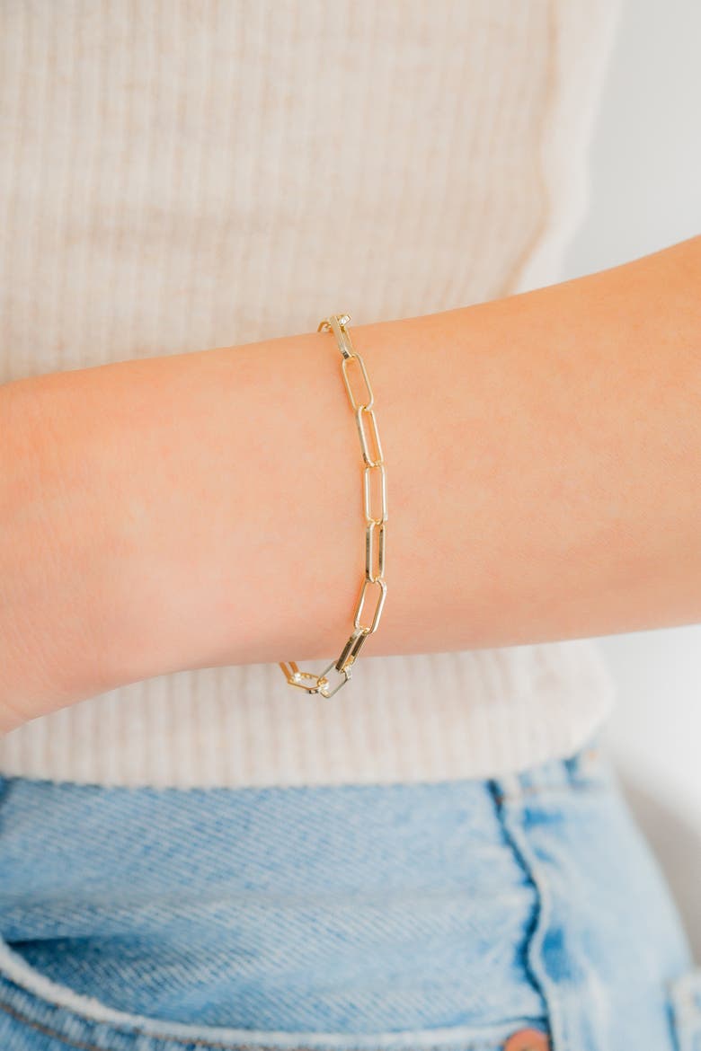 Open Link Paperclip Chain Bracelet, Alternate, color, 18k Rose Gold Plated