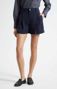 High Waist Crepe Shorts