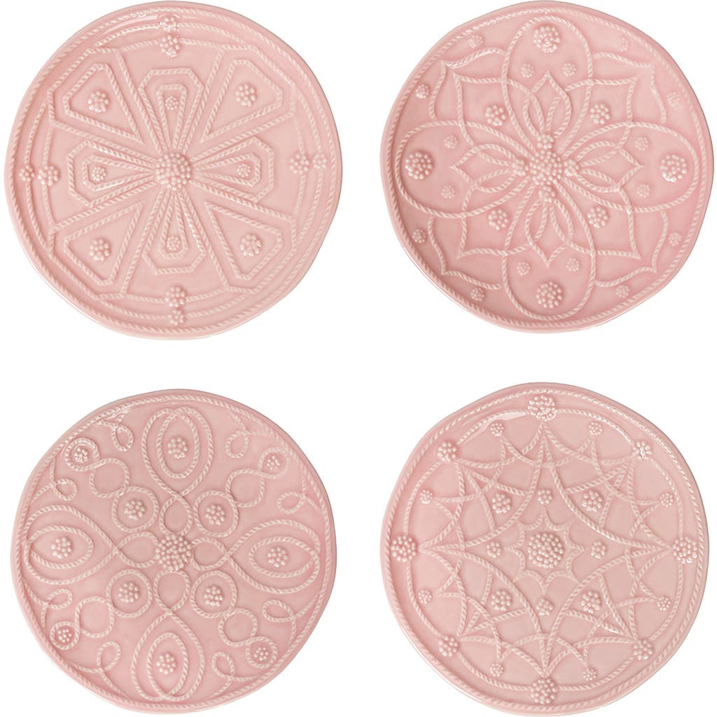 Juliska Jardins Du Monde Set Of 4 Side/cocktail Plates In Blush