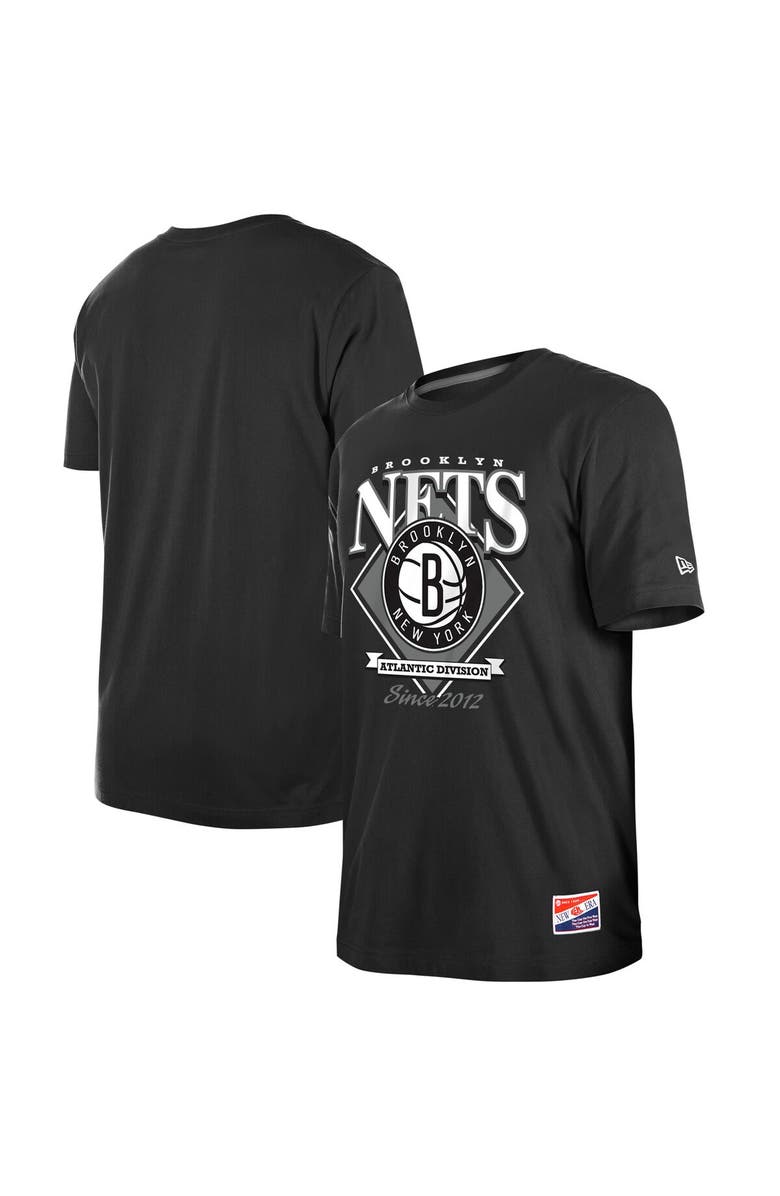 New Era Men's New Era Black Brooklyn Nets Throwback T-Shirt, Main, color, Black