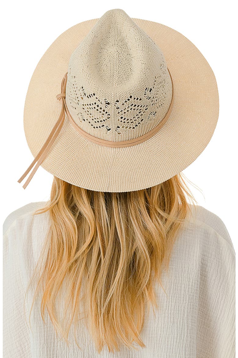 Open Knit Wide Brim Panama Hat, Alternate, color, LIGHT TAN