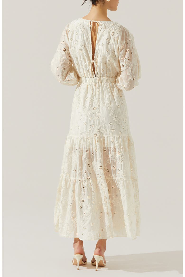 Jesalyn Cutout Detail Eyelet Dress, Alternate, color, CREAM