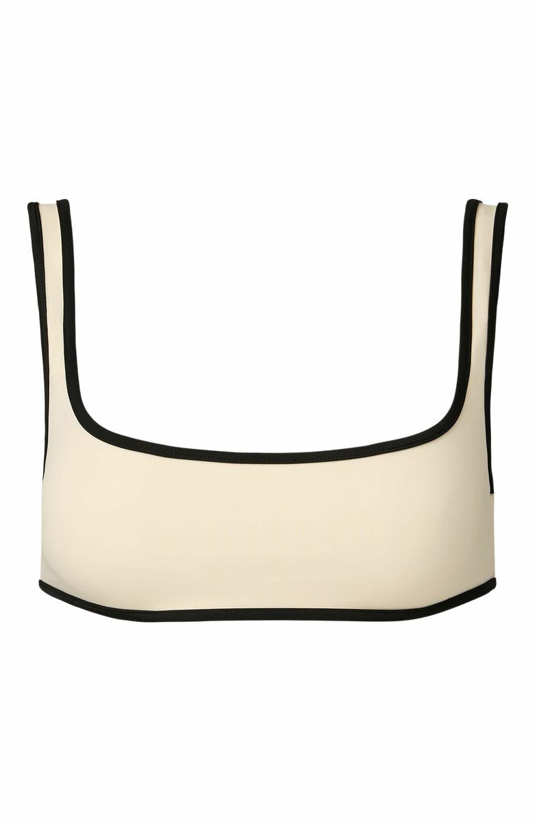 Onia Claire Bikini Top, Alternate, color, Egret/Black