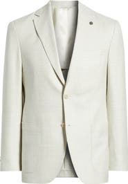 Jack Victor Madison Mini Check Wool, Silk & Linen Sport Coat