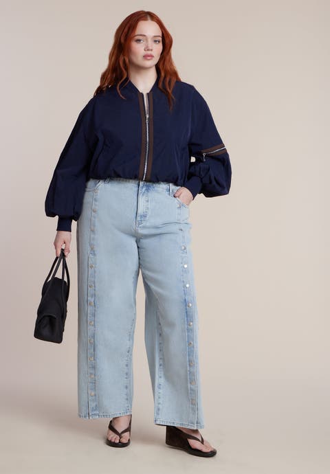 Snap Front Midrise Jean (Plus)