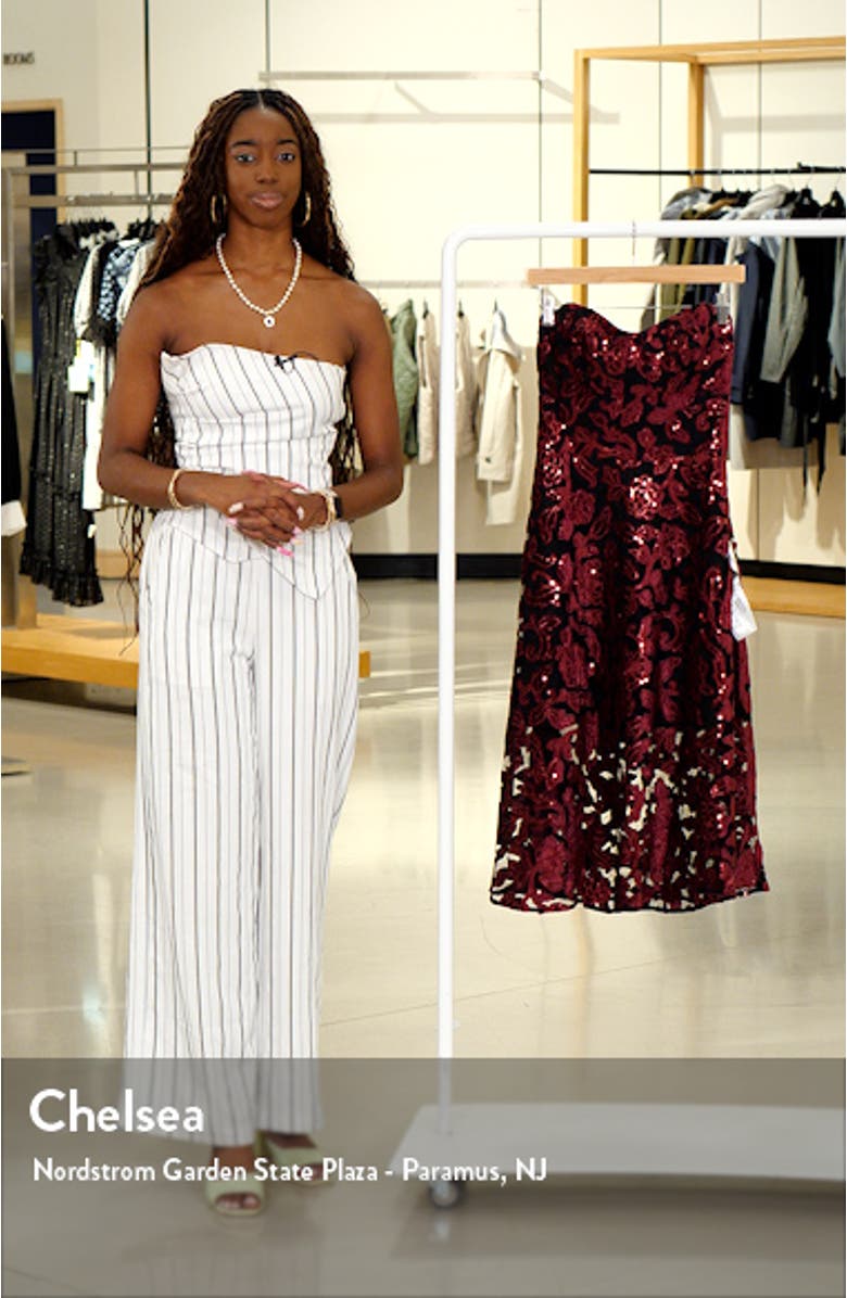 Sadie Floral Sequin Strapless A-Line Dress, sales video thumbnail