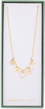 ARGENTO VIVO Heart and Bow Charm Necklace