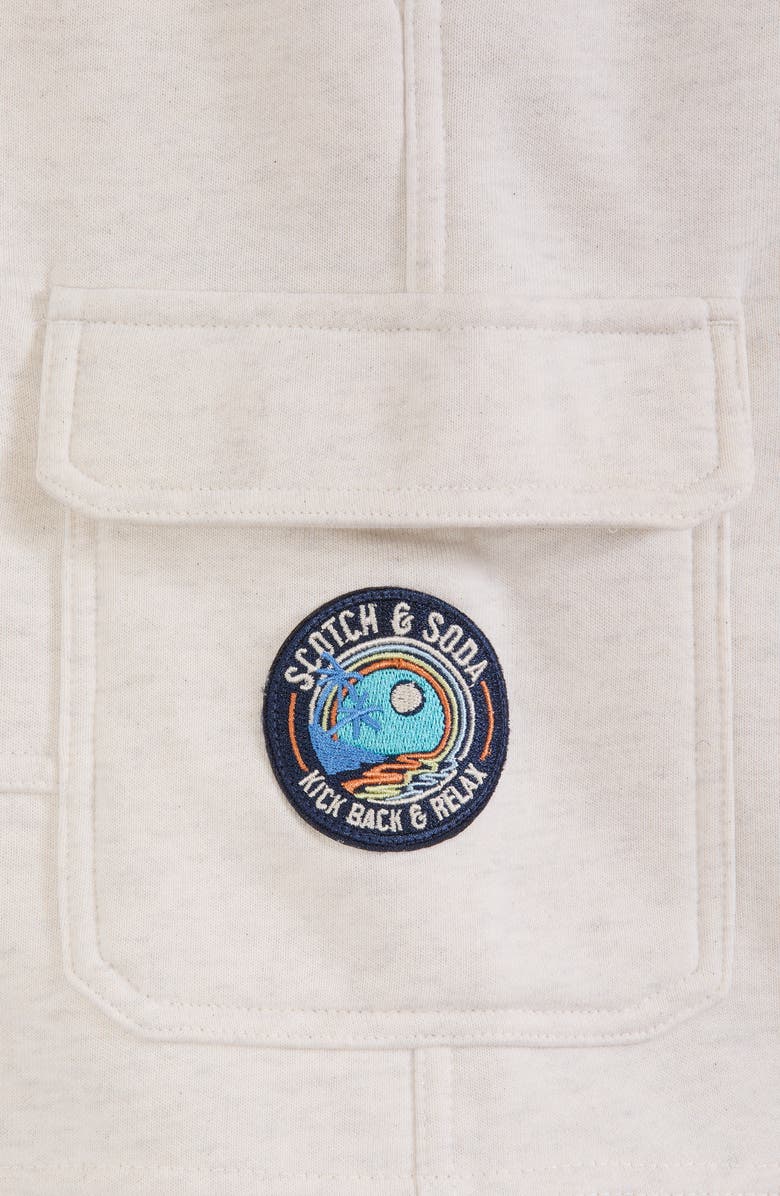 Scotch & Soda Kids' Fleece Cargo Shorts, Alternate, color, Ivory Heather