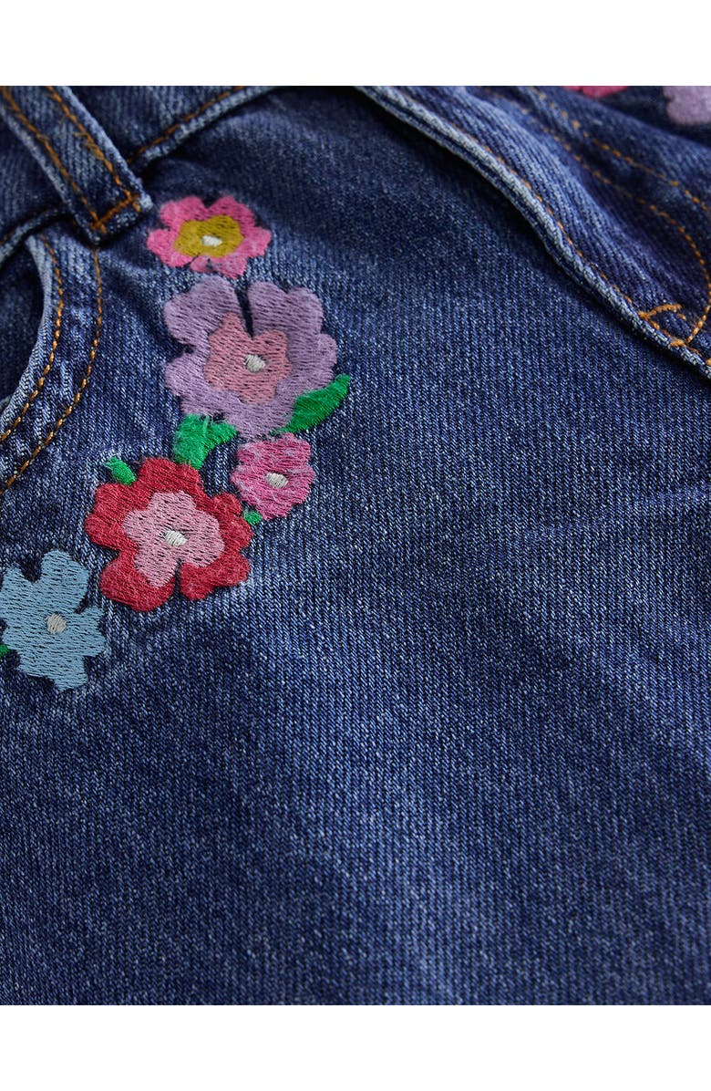 Mini Boden Kids' Floral Embroidered Denim Jeans, Alternate, color, 