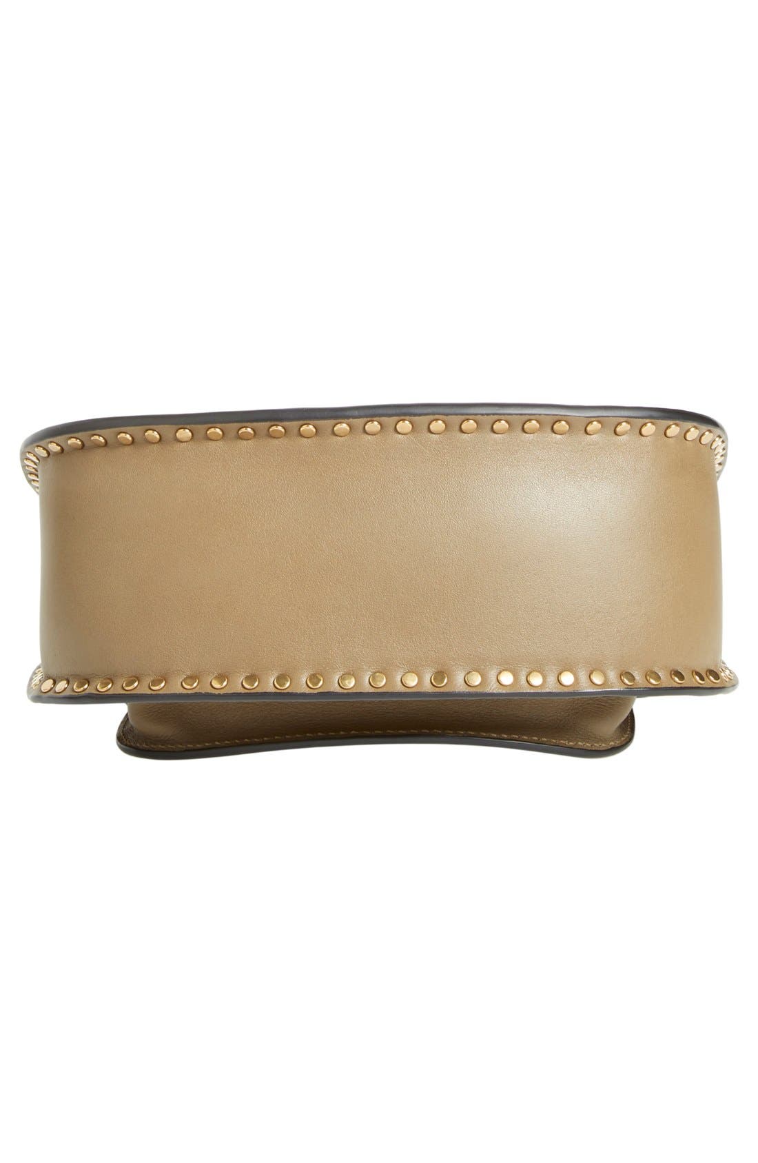 'Small Hudson' Studded Calfskin Leather Crossbody Bag, Alternate, color, MERINO GREY