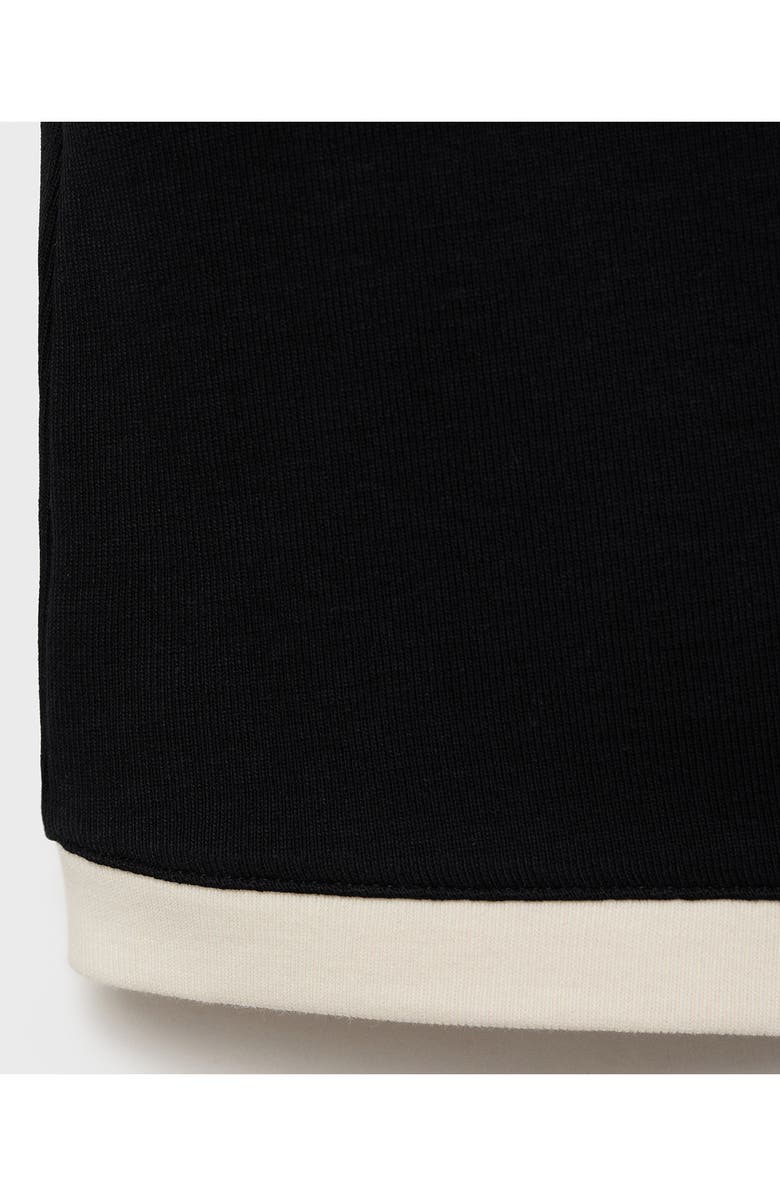 MANGO Contrast Knit Miniskirt, Alternate, color, Black