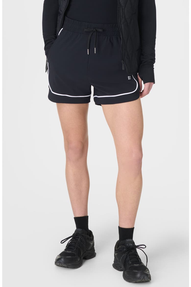 Explorer Track Piped Shorts, Main, color, BLACK