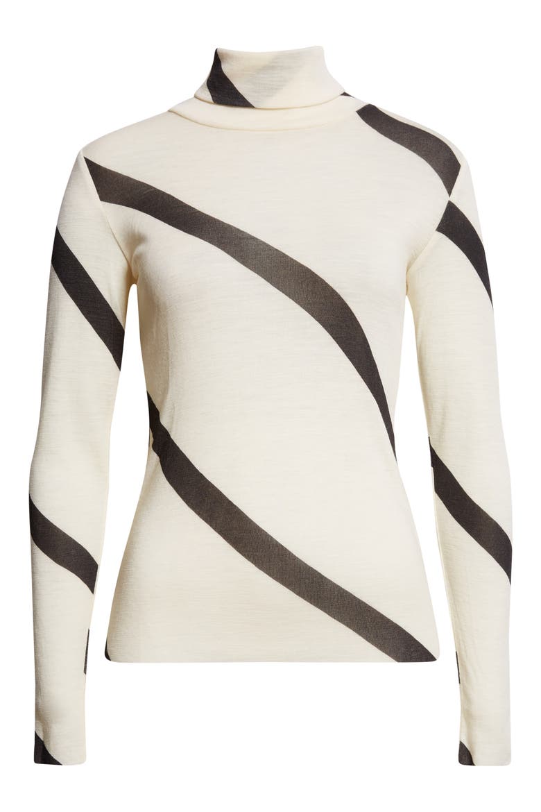 Vilina Basso Wool Mock Neck Top, Alternate, color, OFF WHITE BLACK