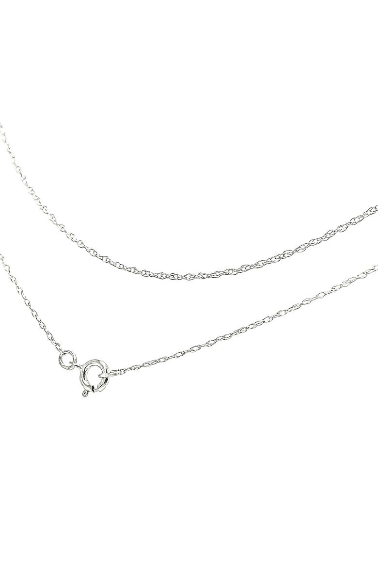 10K Gold 1/2 mm Slender & Dainty Fine Rope Chain Necklace, Alternate, color, White