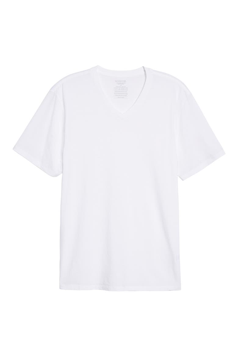 Pima Cotton Slim Fit V-Neck T-Shirt, Main, color, OPTIC WHITE