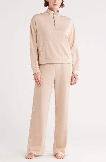 Tart Paxe Scuba Knit Half Zip Pullover & Pants Lounge Set in Warm Taupe at Nordstrom Rack, Size Medium