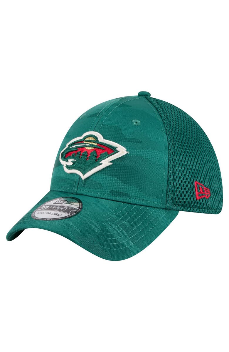 New Era Men's New Era Green Minnesota Wild Active Subtle Camo 39THIRTY Flex Hat, Main, color, Green