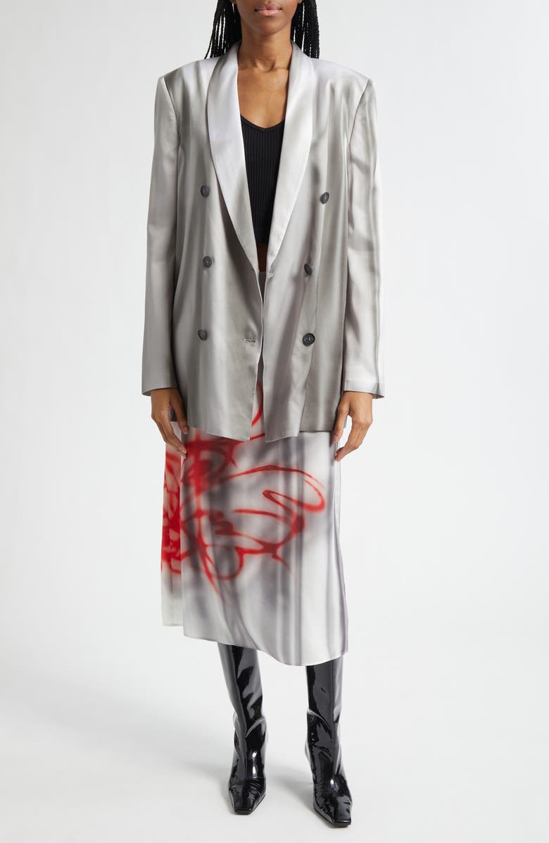 DIESEL<sup>®</sup> O-Rchid-S1 Satin Midi Skirt, Alternate, color, Medium/ White