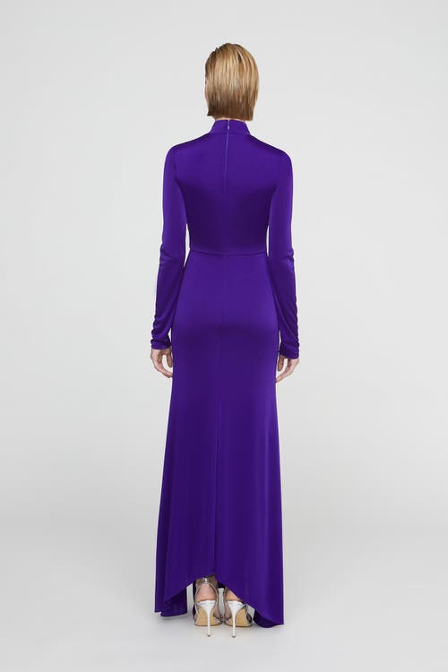Halston Mya Long Sleeve Jersey Dress In Blue