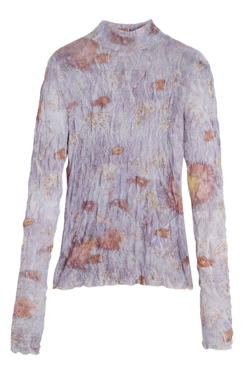 Desigual Embroidered Long Sleeve T-Shirt, Alternate, color, Blue/ Red Multi