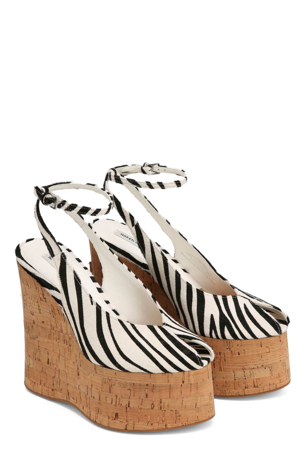 Naked Wolfe Tansy White Patent, Alternate, color, Zebra