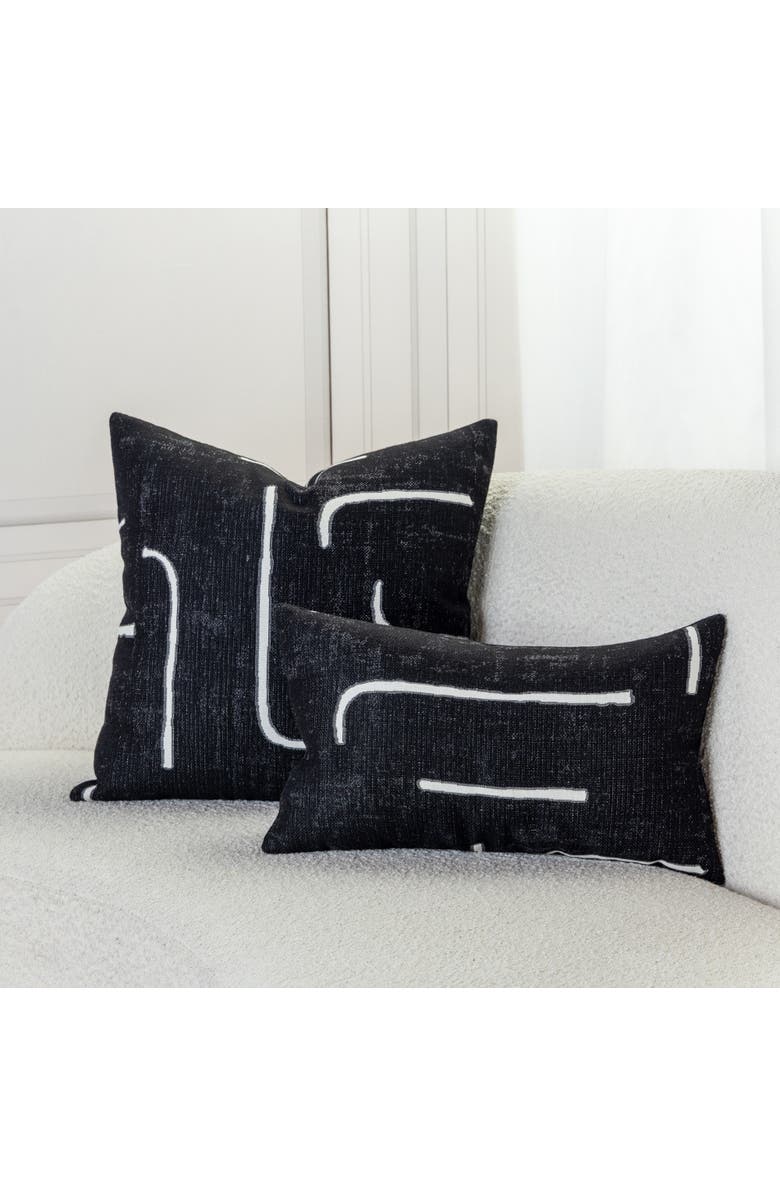 Elaine Smith Instinct Indoor & Outdoor Woven Accent Pillow, Alternate, color, Ebony