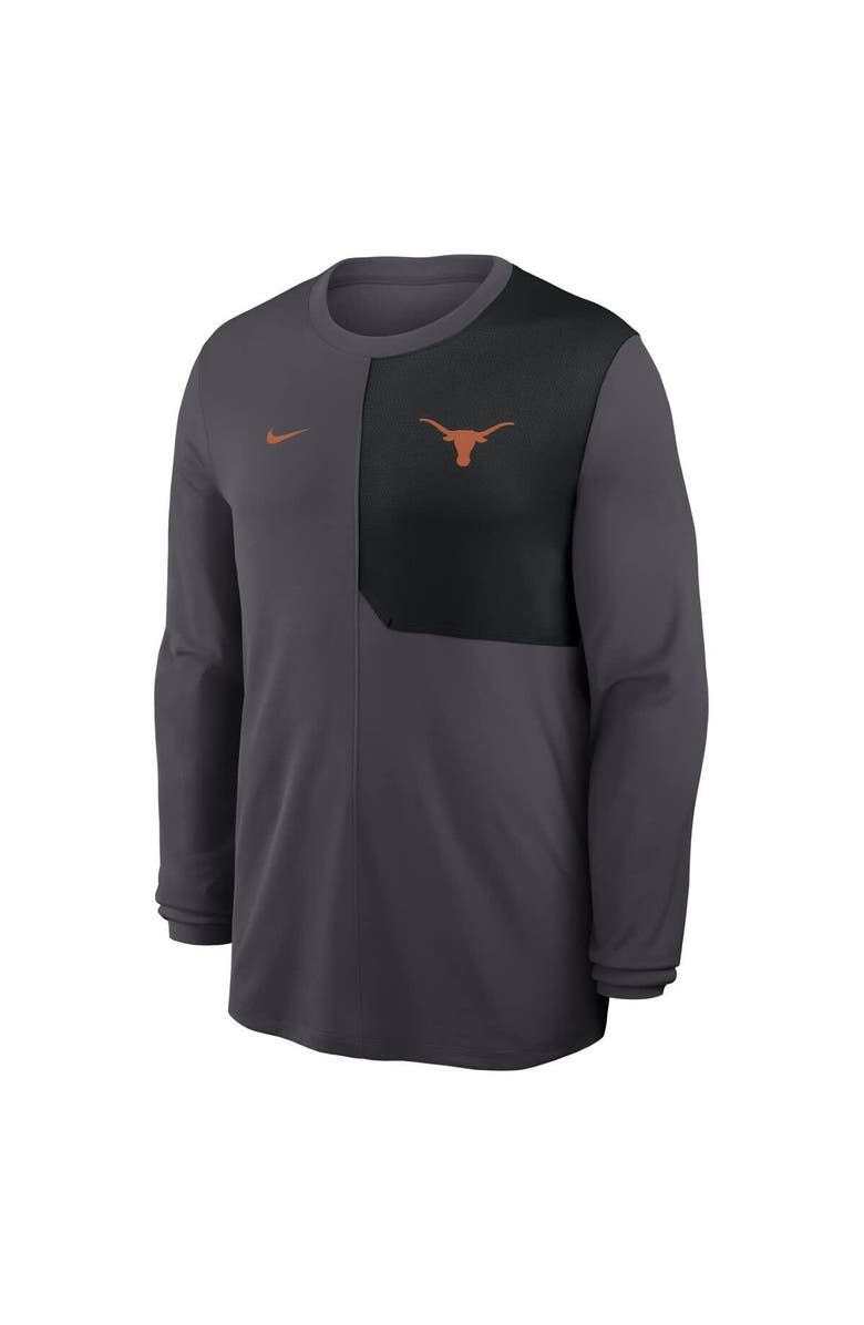 Nike Men's Nike Anthracite Texas Longhorns 2025 Sideline Coach UV Performance Long Sleeve T-Shirt, Alternate, color, 