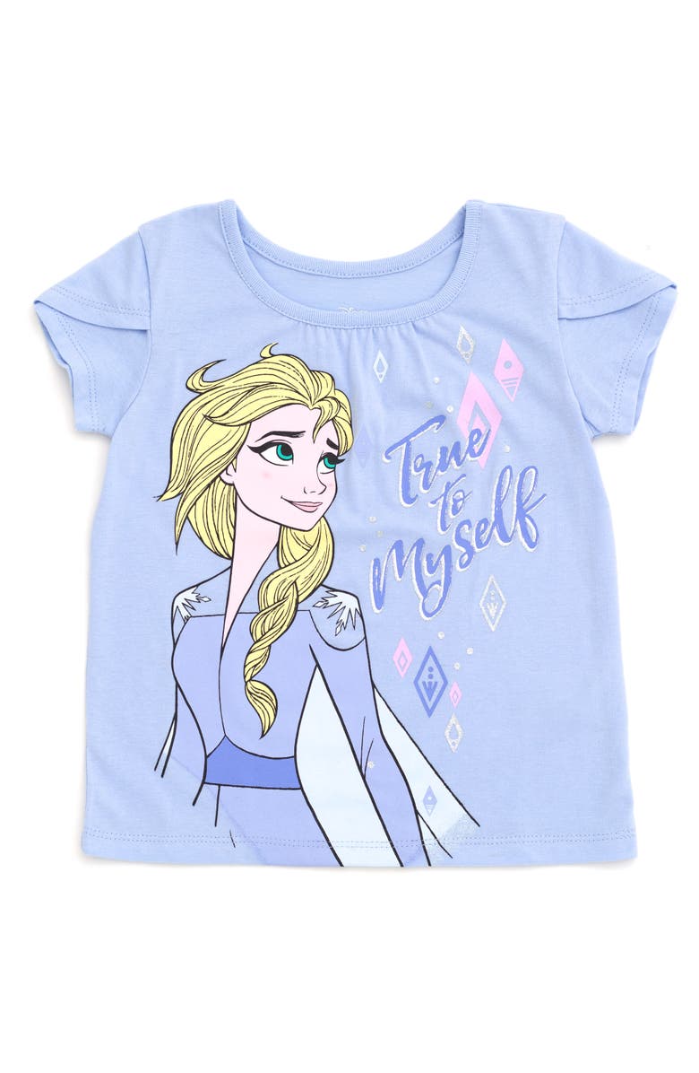 Disney Moana T-Shirt and Tutu Skirt Set with Scrunchie, Alternate, color, Ice Blue Elsa