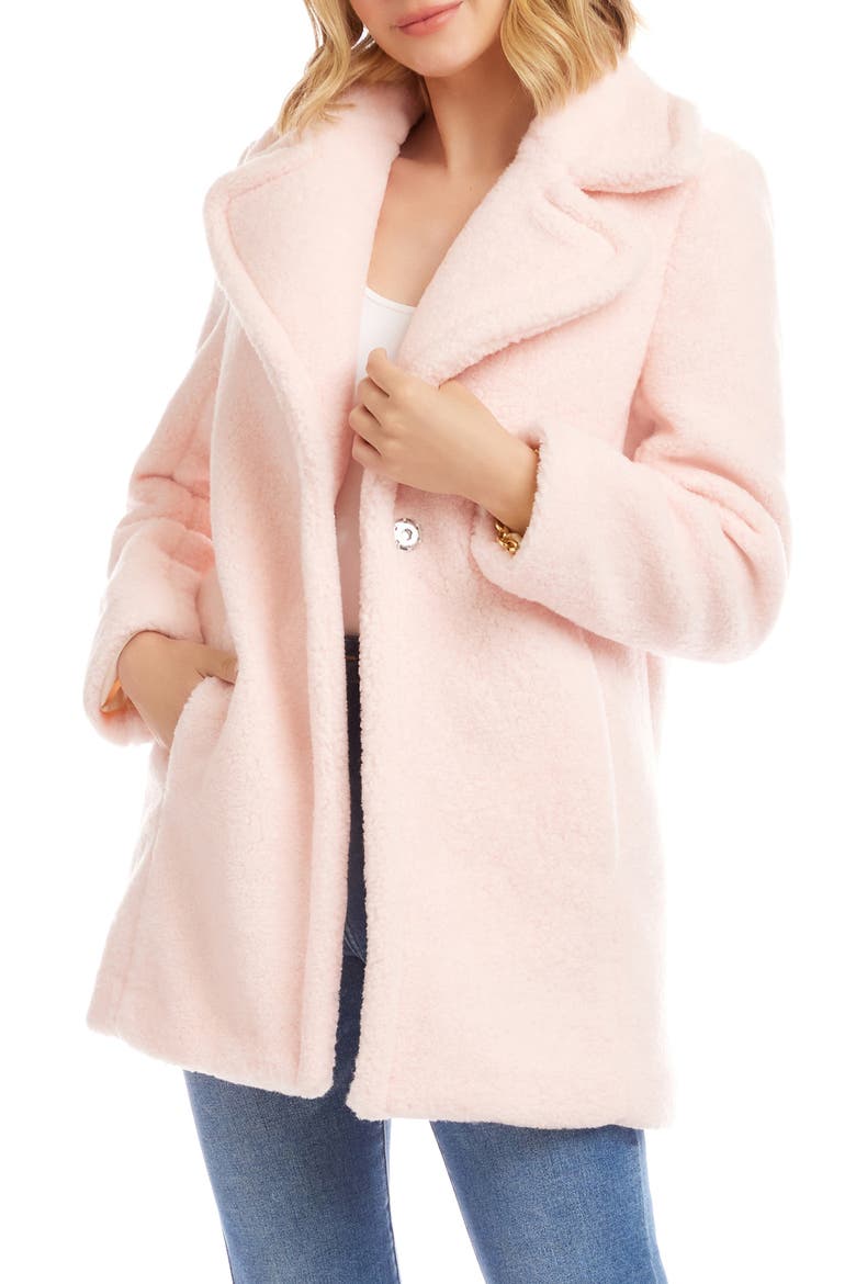 Faux Shearling Coat, Alternate, color, PINK